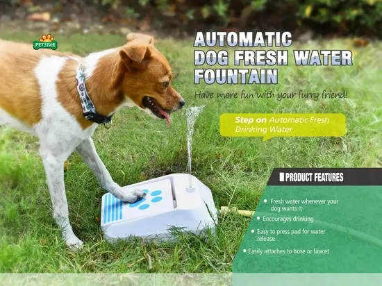 Petstar Amazon Hot Sell Dog Pedal Outdoor Pet Water Feeder Fountain Step on Dog Auto Water Dispenser