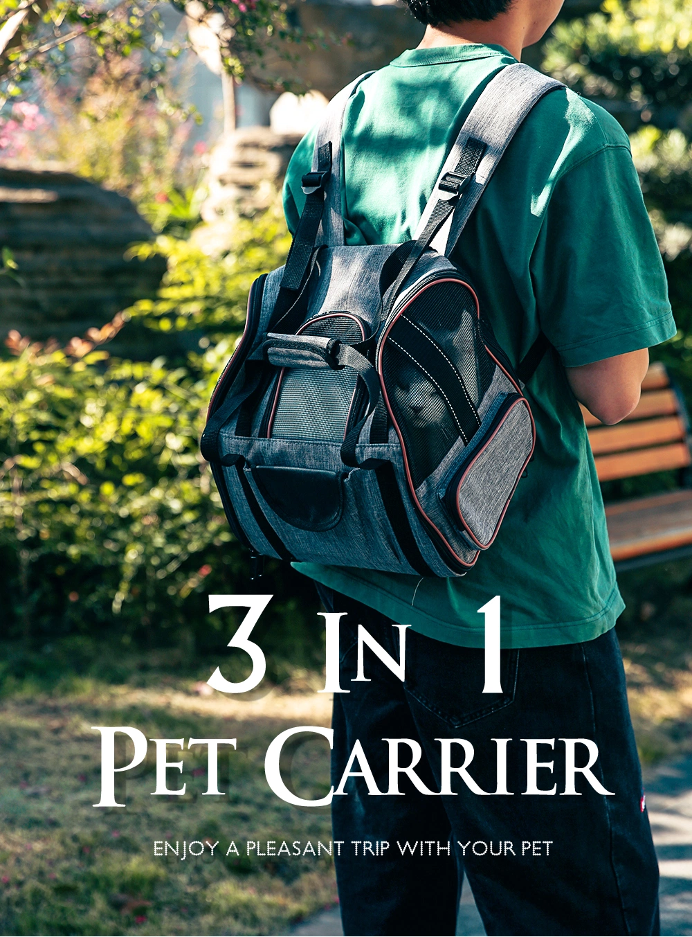 3 in 1 Oxford Fabric Dog Travel Bag Multifunctional Outdoor Pet Carrier