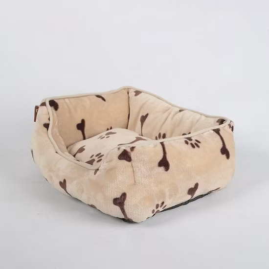 Produits pour animaux de compagnie imprimés personnalisés voyage pliable extérieur beignet couverture amovible PV peluche moelleux Pompon chat chien lit pour animaux de compagnie à vendre