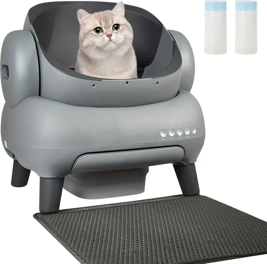 Contrôle WiFi pour téléphone intelligent, réglage intelligent, pelle automatique, bac à litière pour chat, nettoyage automatique, désinfection UV, toilettes pour chats, surveillance de la santé