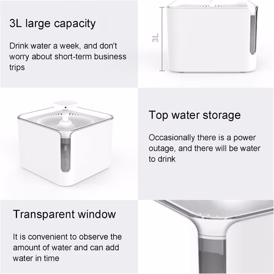 Lumière décorative LED charge automatique chien chat filtre fontaine distributeur d'eau fontaine d'eau pour animaux de compagnie