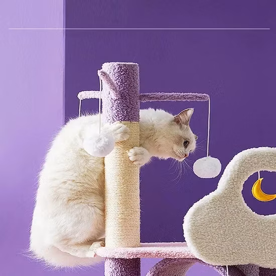 Grands meubles modernes de condo en bois de grattoir pour animaux de compagnie de grattage d'escalade